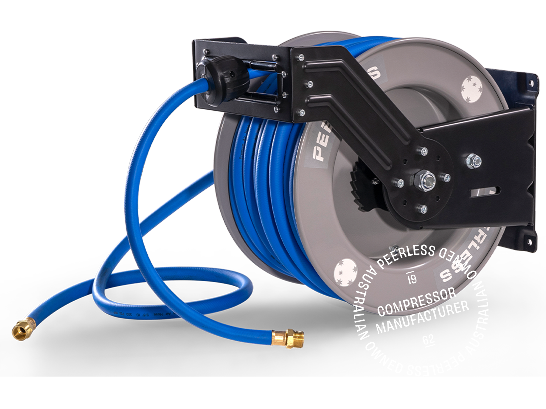 Retractable Air or Water Hose Reel | Blue Case | Macnaught USA