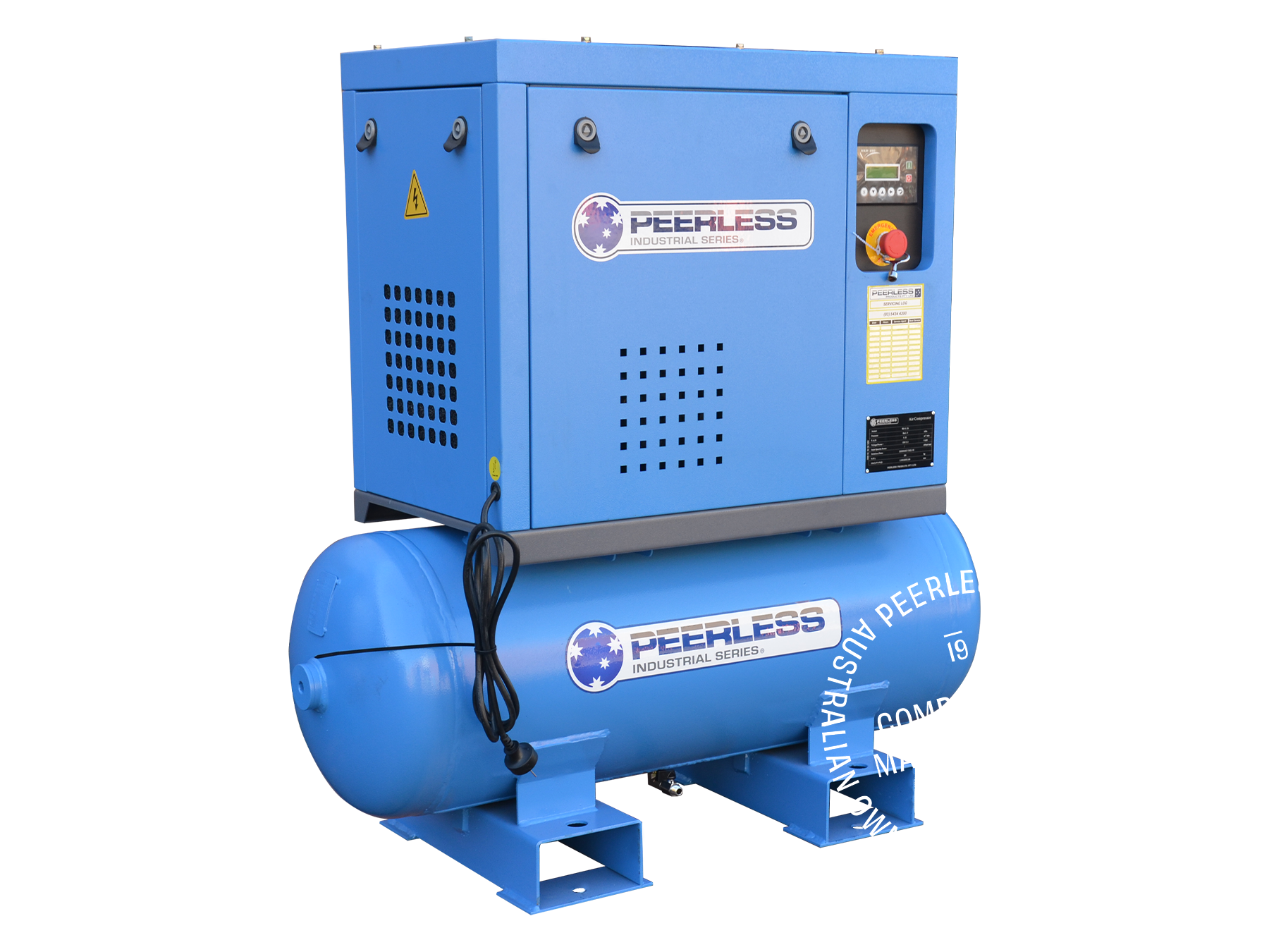 PS3/10HP Single Phase Rotary Screw Air Compressor: Belt Drive, 15Amp, 3HP, 270LPM at 10Bar - for High Pressure