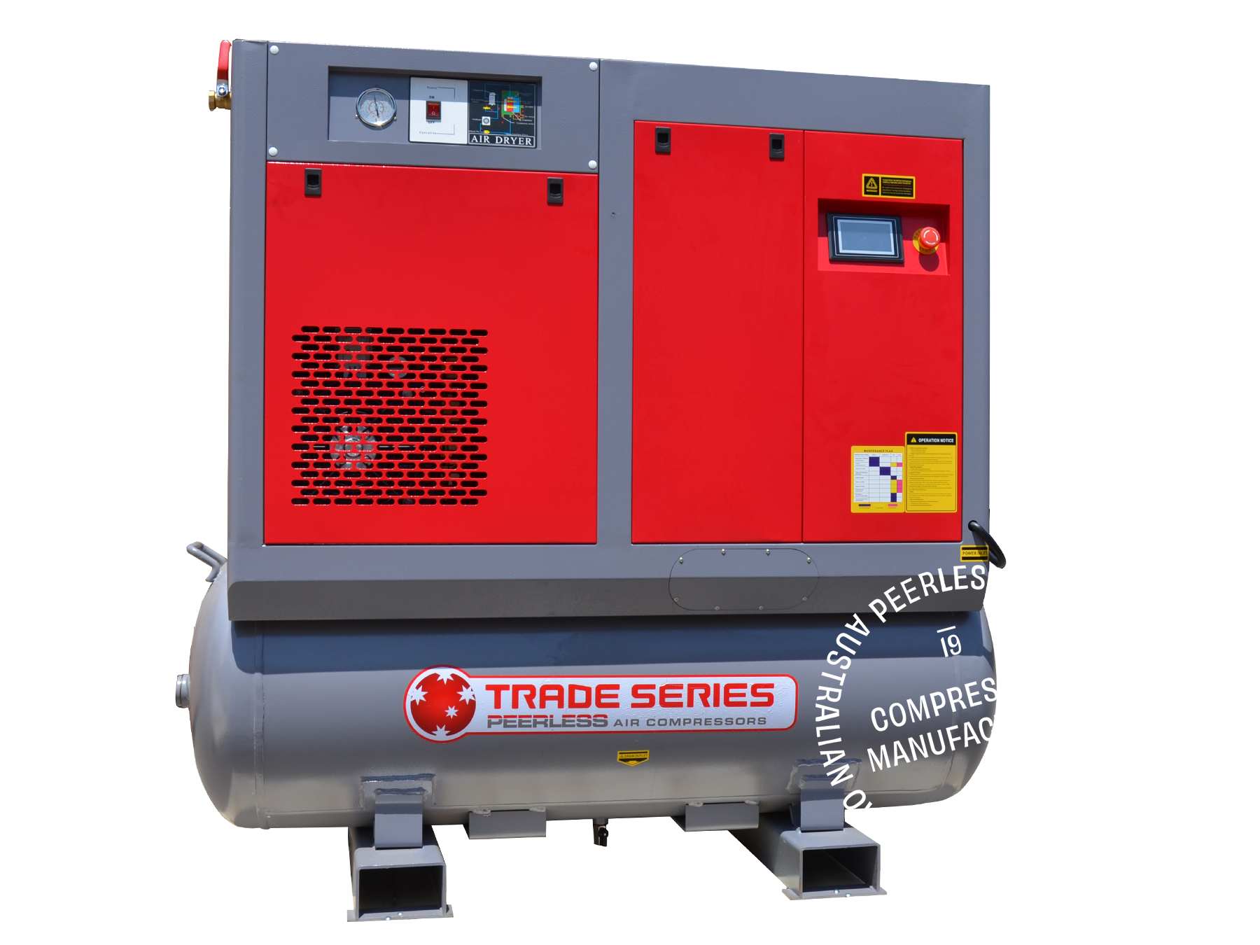 HQETS10 Trade Series Rotary Screw Air Compressor with Variable Speed: Direct Drive, 7.5kW/10HP, 700-1000LPM