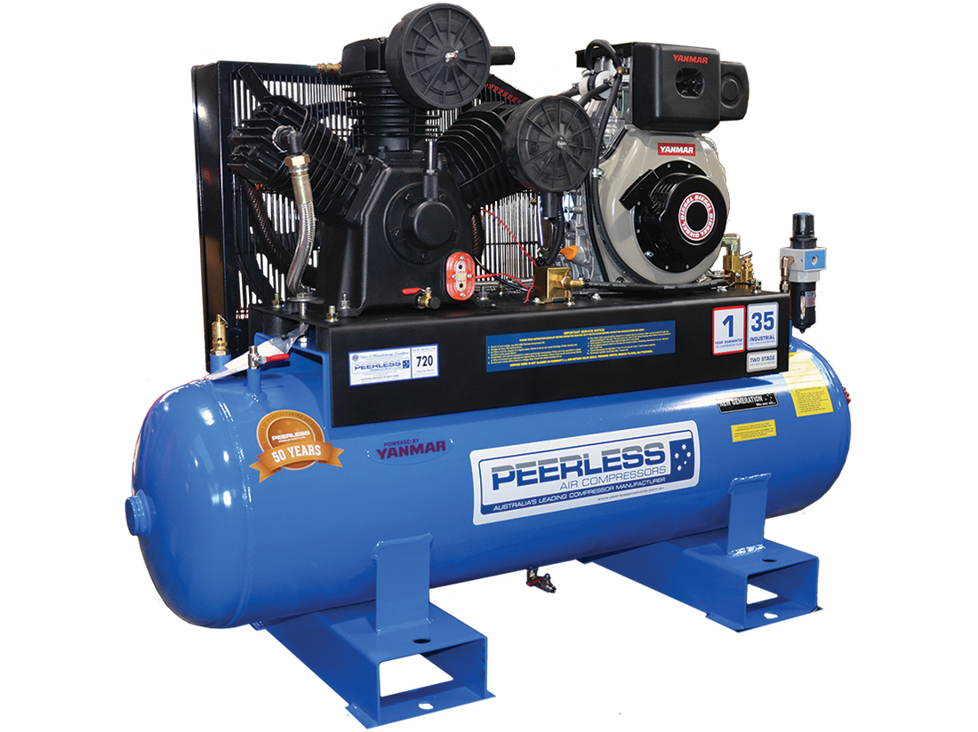 Yanmar Portable Compressor PHP35 Diesel Air Compressor: Belt Drive, Yanmar L70, 720LPM - for High