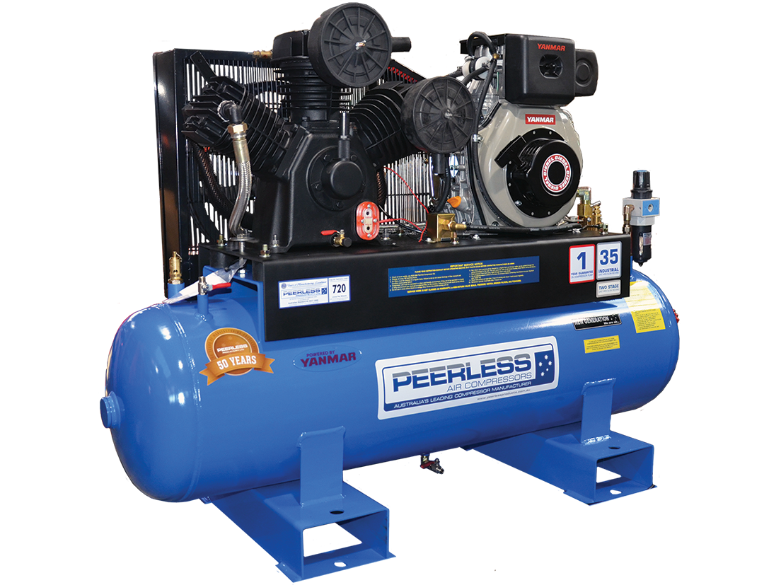PHP35 Diesel Air Compressor: Belt Drive, Yanmar L70, 720LPM - for High