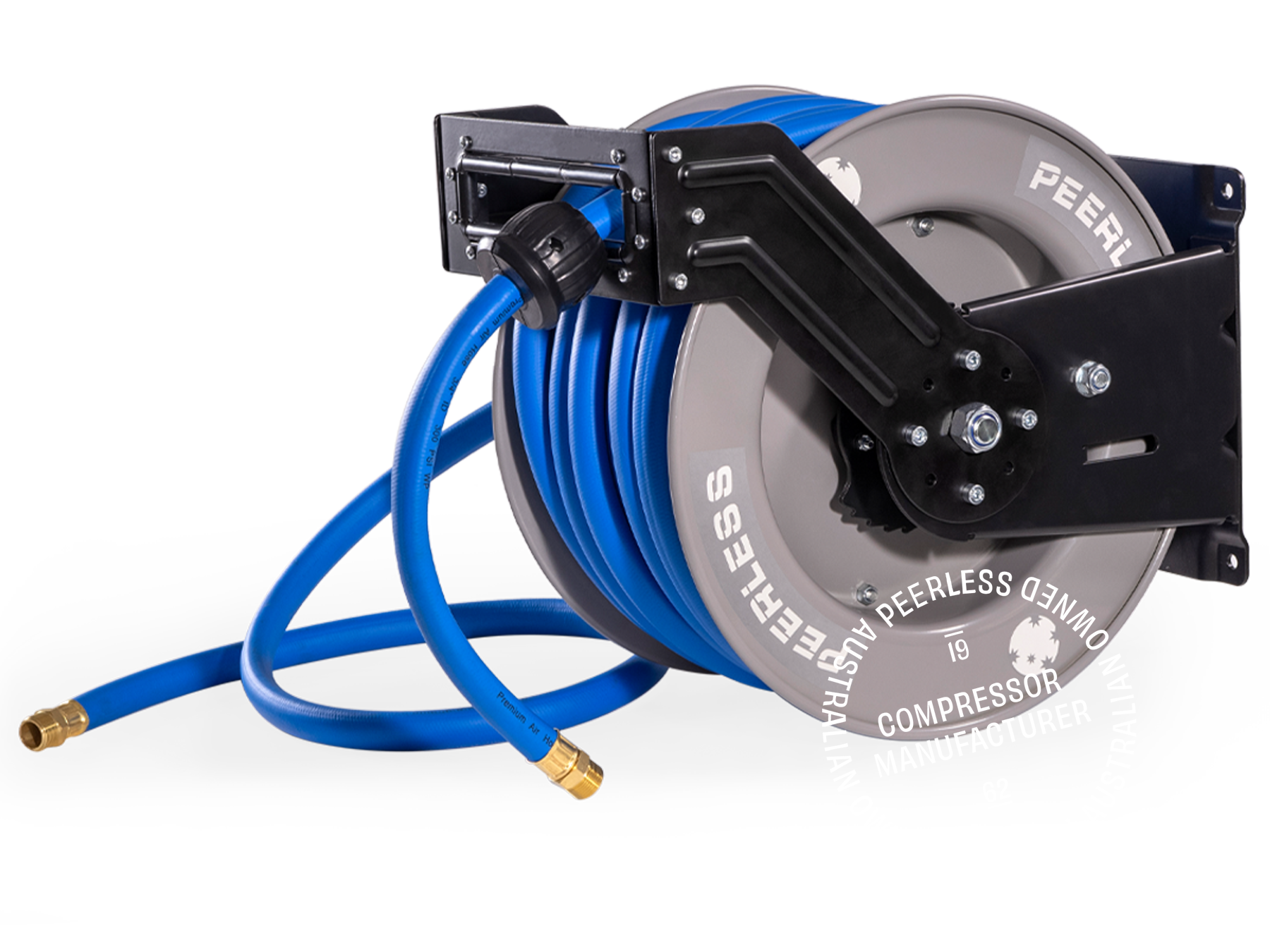 20M x 3/4" Retractable Air Hose Reel with Air Hose Metal Case