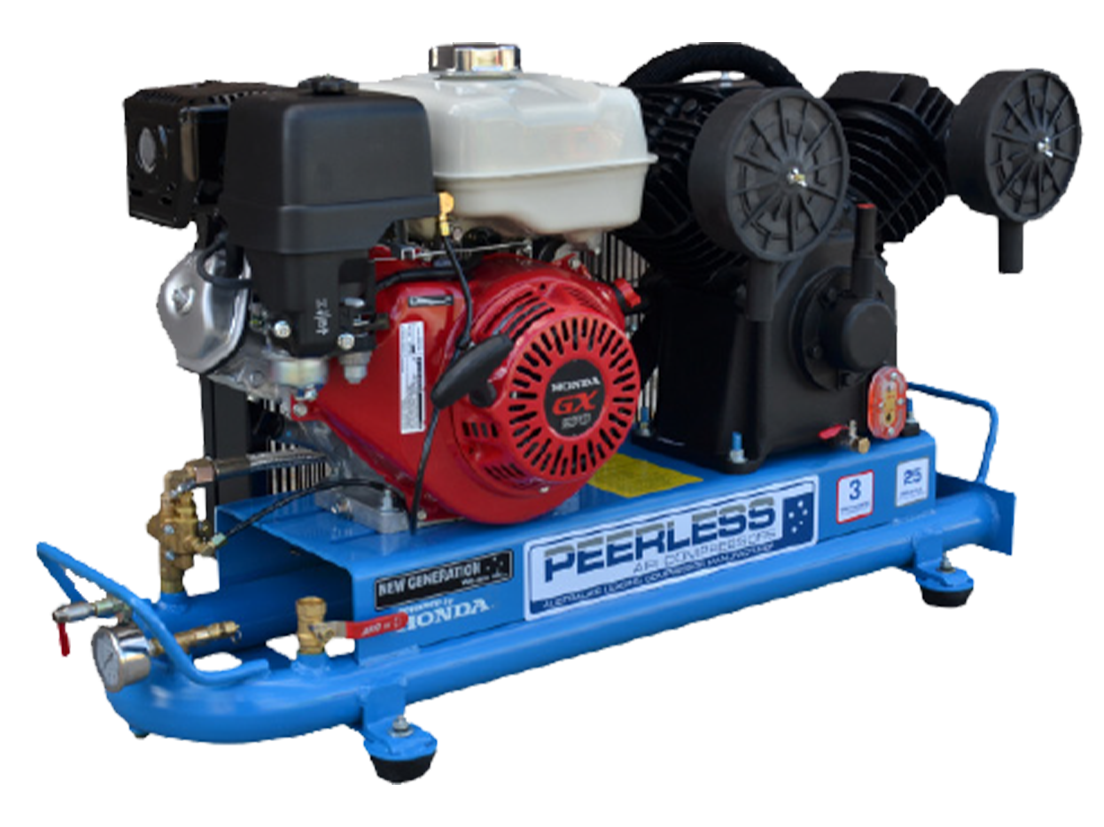 PV25 Petrol Air Compressor: Belt Drive, Honda GX270, 545LPM