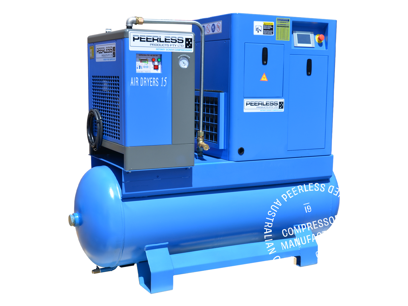 HQ10 Rotary Screw Air Compressor with Fixed Speed: Belt Drive, 10HP, 1