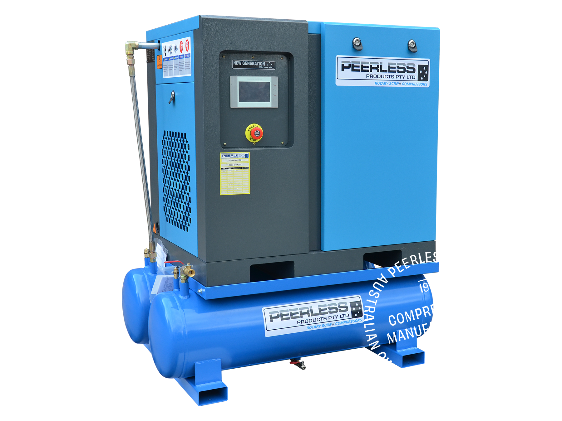 HQD10 Rotary Screw Air Compressor with Variable Speed: Direct Drive, 10HP, 1000LPM at 8Bar - Fixed Pressure