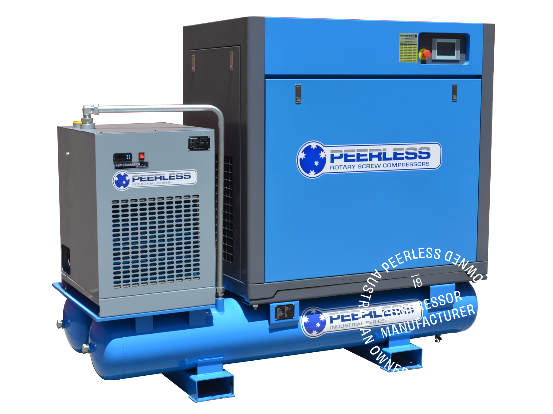 HQD30 Rotary Screw Air Compressor with Variable Speed: Direct Drive, 30HP, 2690-3396LPM