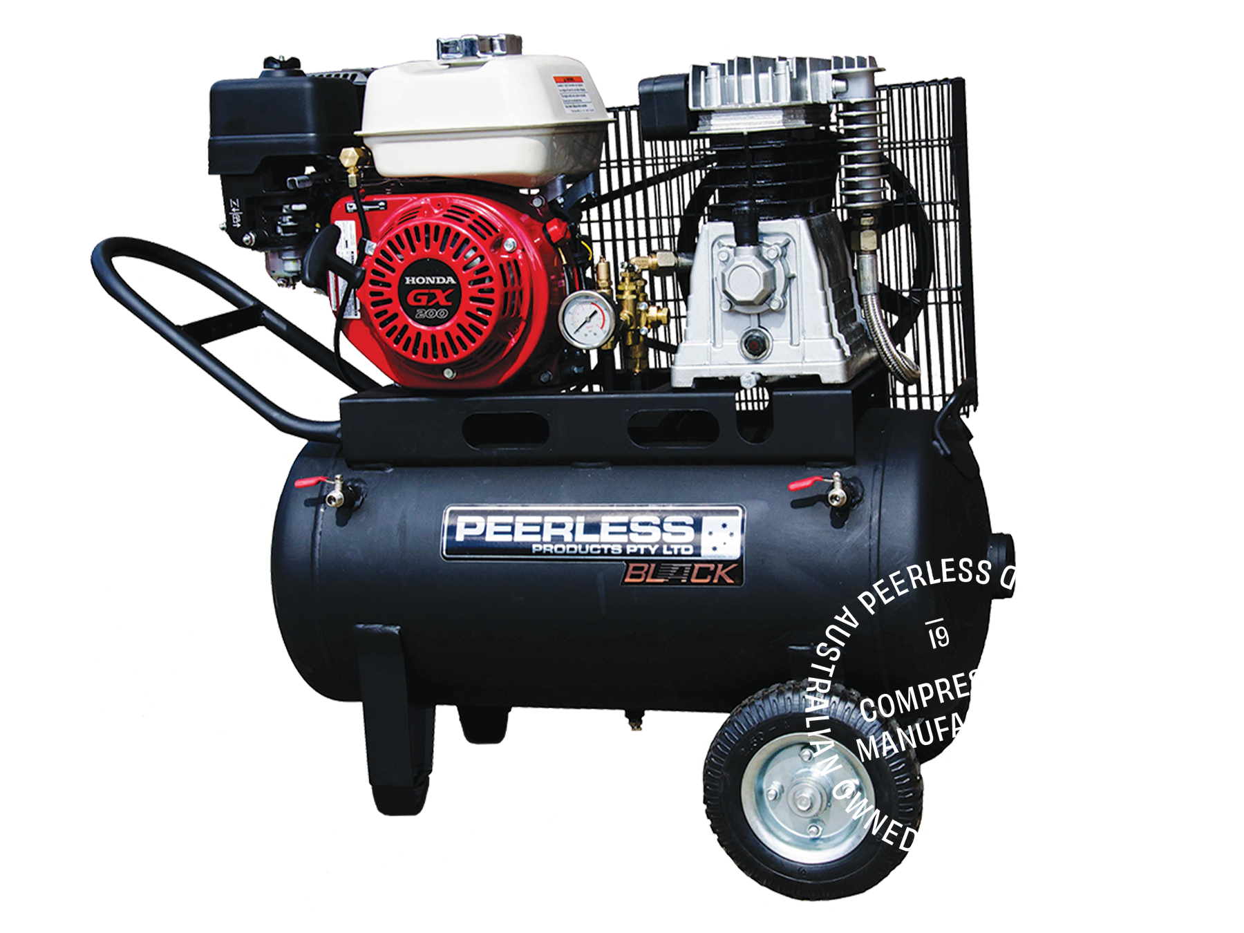 PB17000 Petrol Air Compressor: Belt Drive, Honda GX200, 320LPM