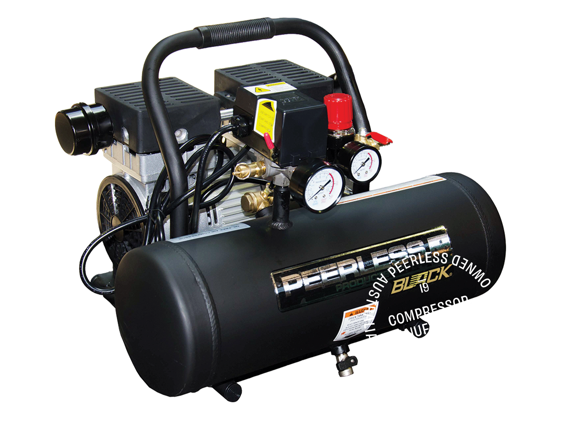 PB2000 Single Phase Air Compressor: Oilless, Direct Drive, 10Amp, 1HP, 65LPM
