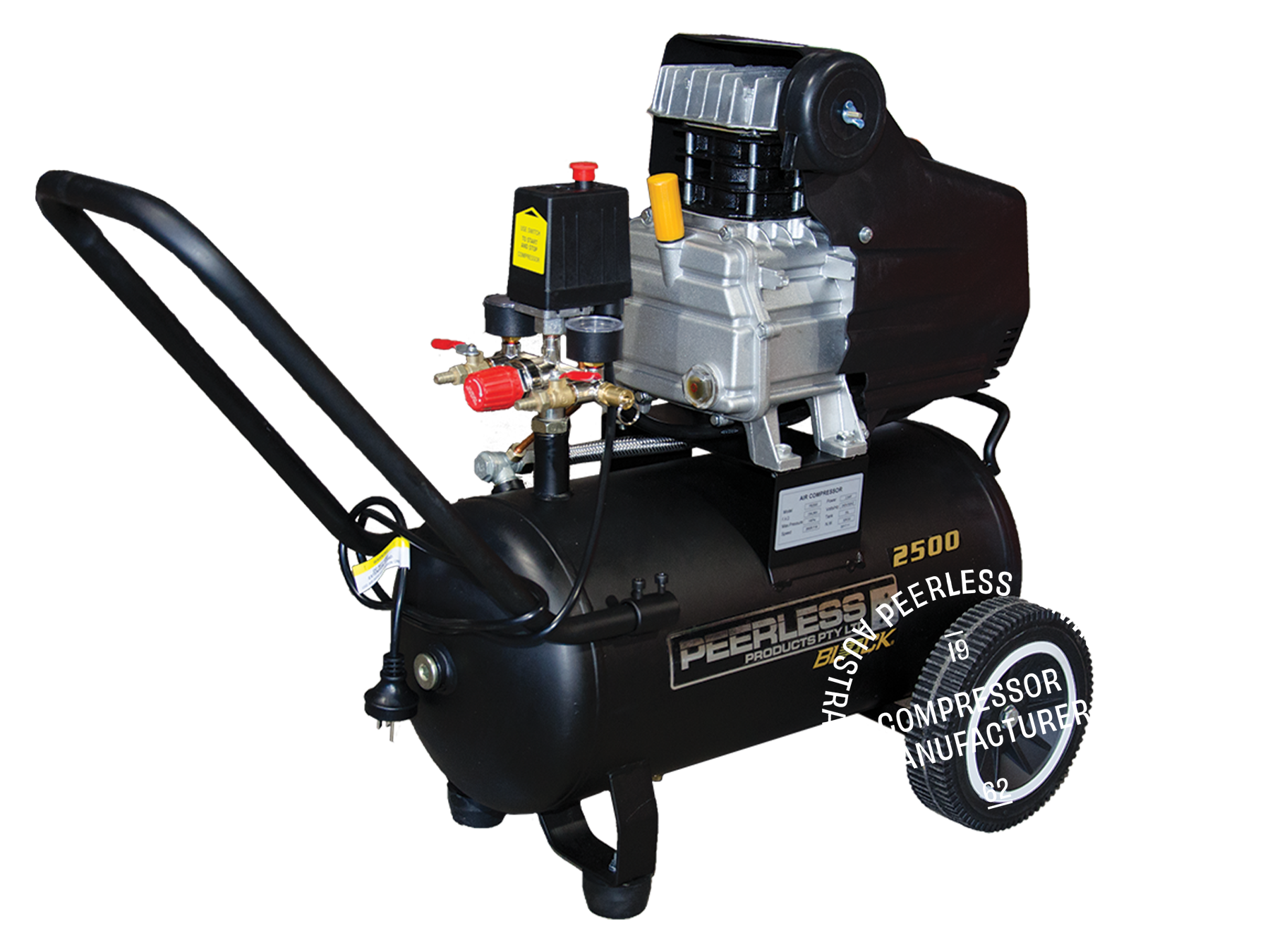 PB2500 Single Phase Air Compressor: Direct Drive, 10Amp, 2.5HP, 154LPM